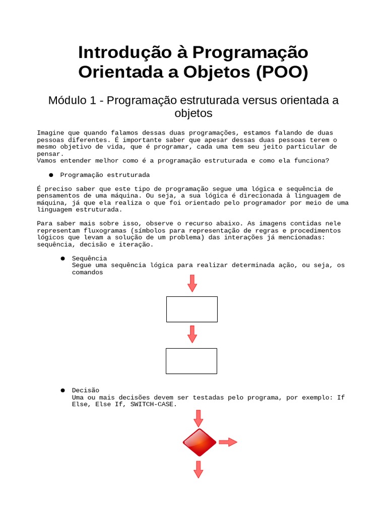 Diferenças entre POO e Programação Estruturada | PDF