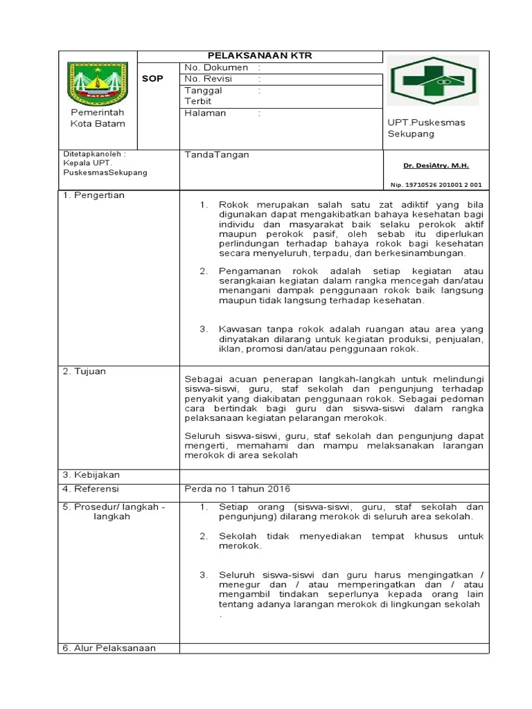 Sop KTR | PDF