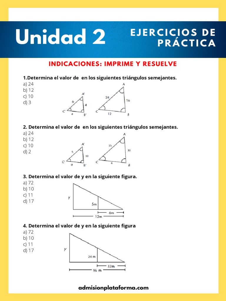 Ejercicios de Refuerzo Unidad 2 | PDF | Geometría triangular ...