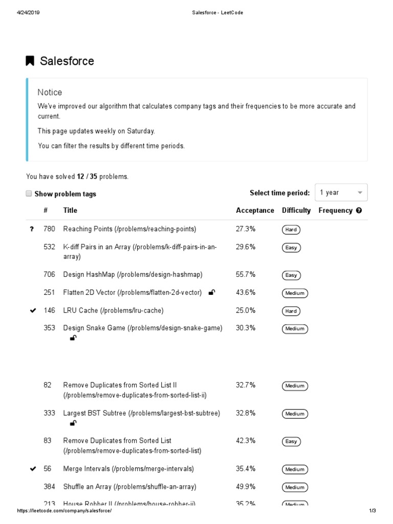 Salesforce - LeetCode | PDF | Computing | Algorithms And Data Structures