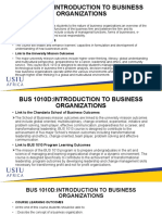 Lesson One - Introduction To Business Organizations