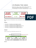 Boundary Value Analysis Examples