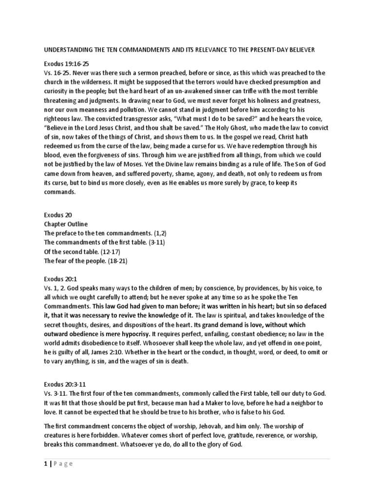 Understanding The Ten Commandments | Download Free PDF | Ten ...