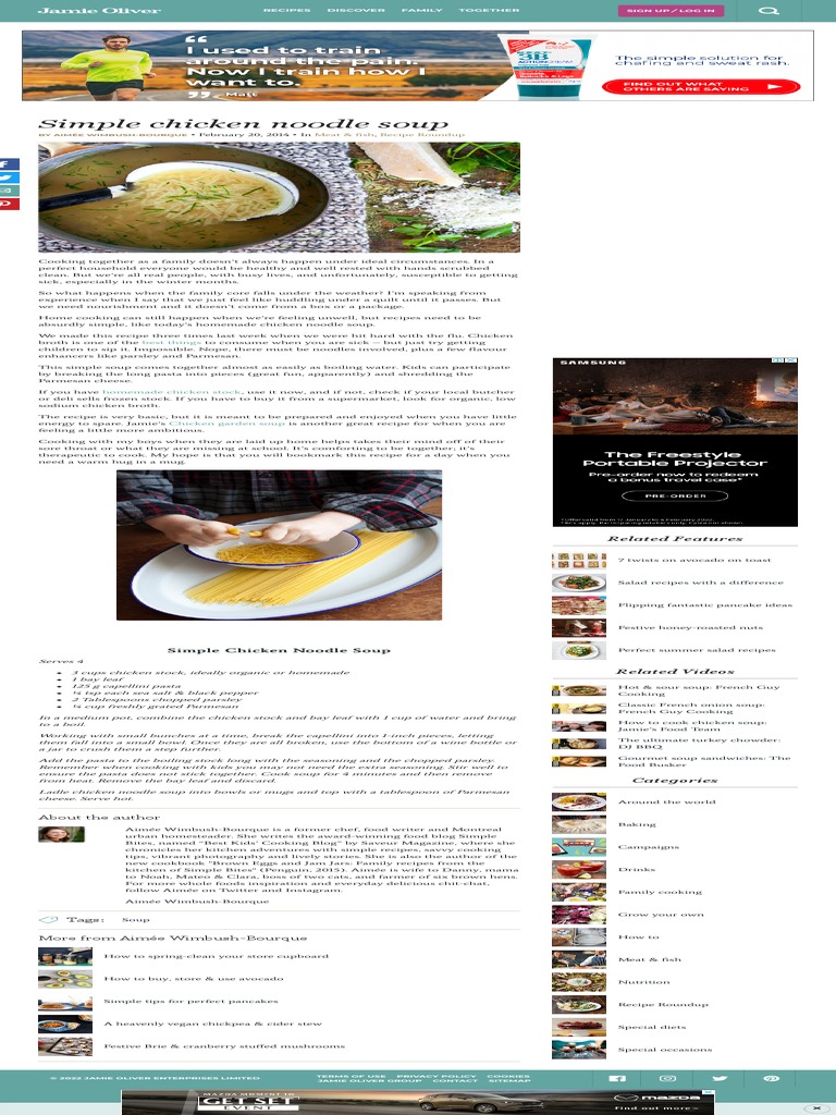 Simple Chicken Noodle Soup Jamie Oliver PDF Chicken Soup Soup