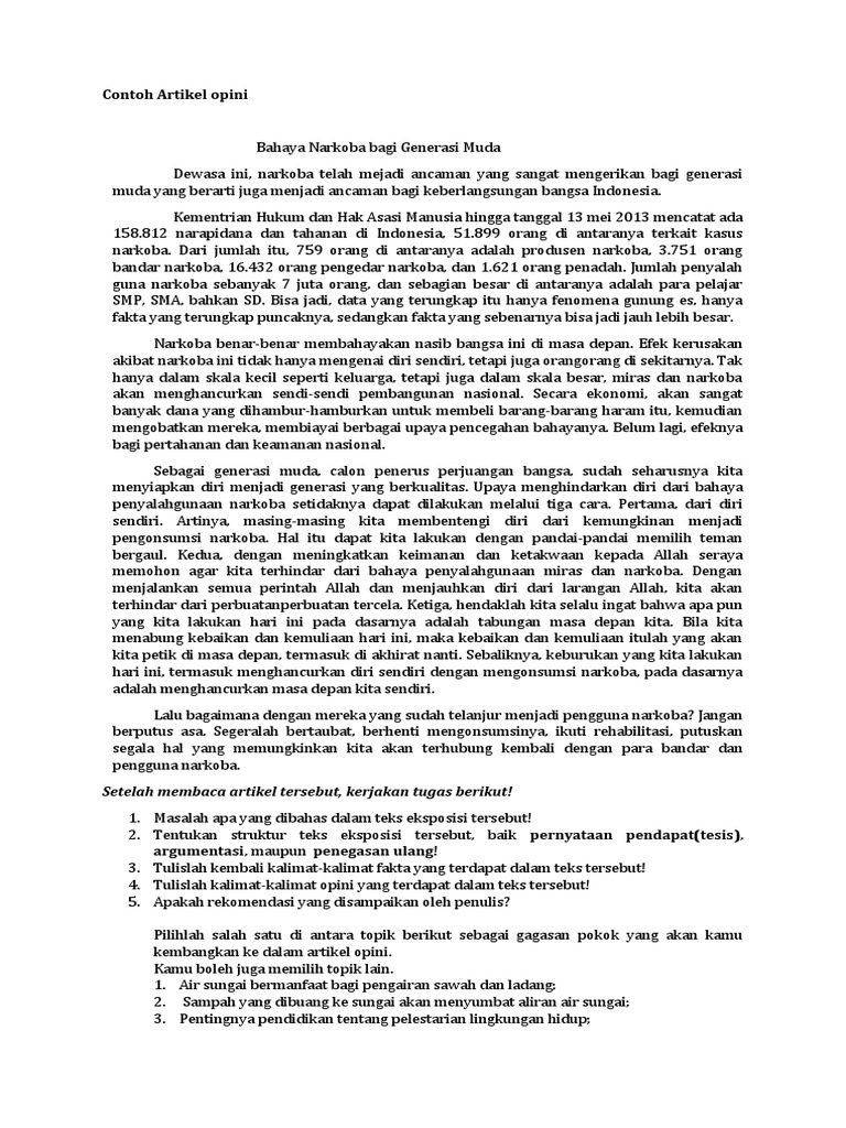 Contoh Artikel Opini | PDF