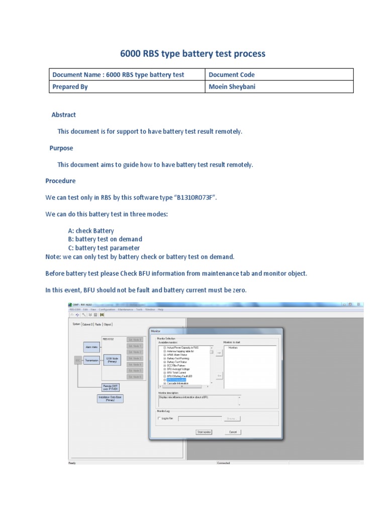 6000 RBS Type Battery Test Process | PDF