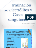 Determinación de Electrólitos y Gases Sanguíneos Diplomados Octubre 2019