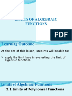Lesson 3 Limits of Algebraic Functions