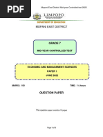 Grade 7 EMS Term 2 Exam Paper | PDF | Money | Expense
