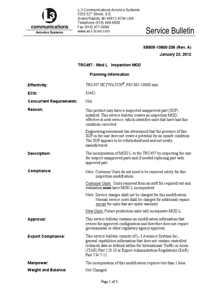 SB805-10800-206 (Sky497) | PDF