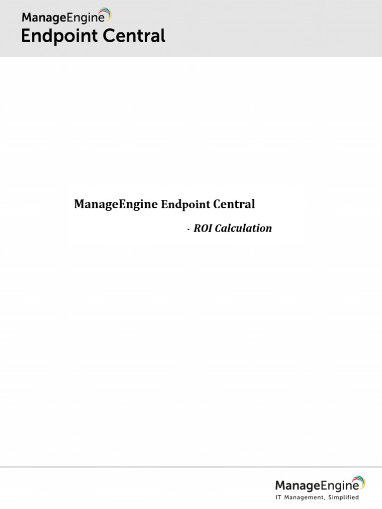 Manageengine endpoint central roi calculation pdf application