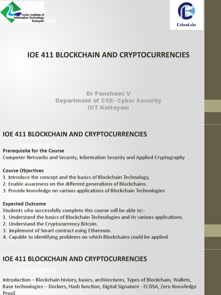 Blockchain Course for CS Students | PDF | Bitcoin | Cryptocurrency
