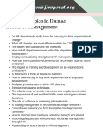 Research Proposal Topics in Human Resource Management
