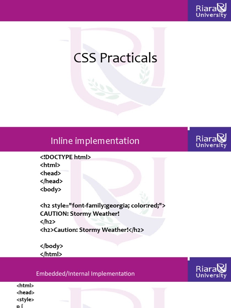 CSS Practicals | PDF | Cyberspace | Web Design