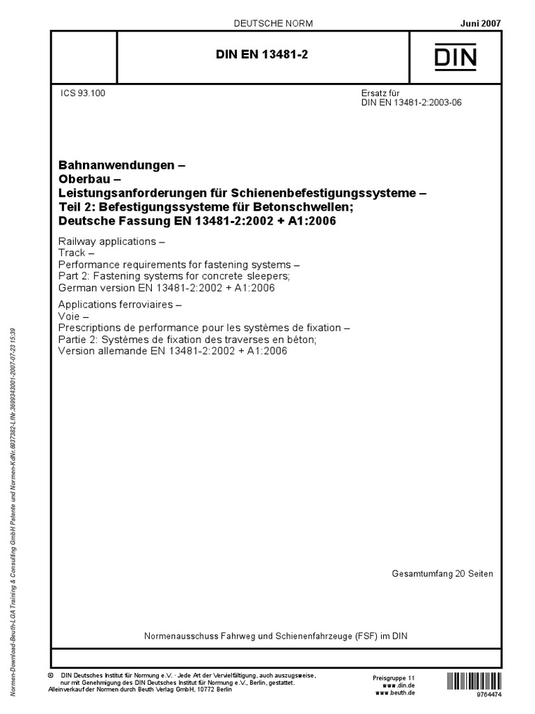 Din en 13481-2 | PDF