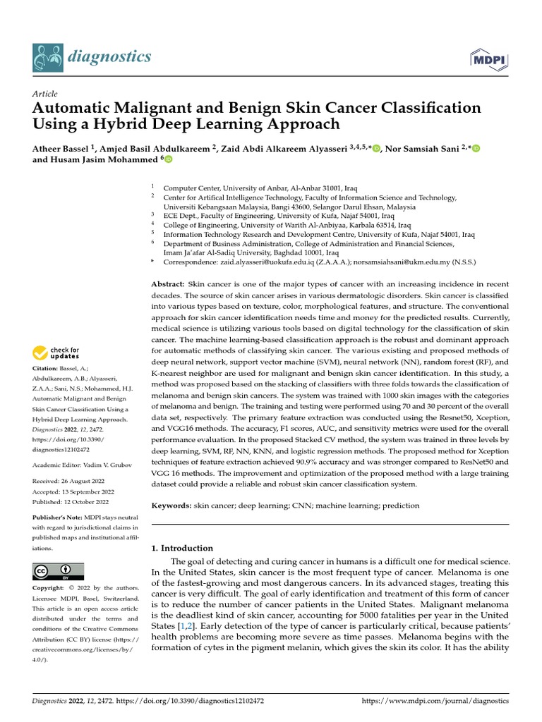 Diagnostics 12 02472 v2 | PDF | Statistical Classification | Support ...