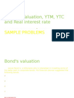 BOND'S Valuation, YTM, YTC and Real Interest Rate: Sample Problems