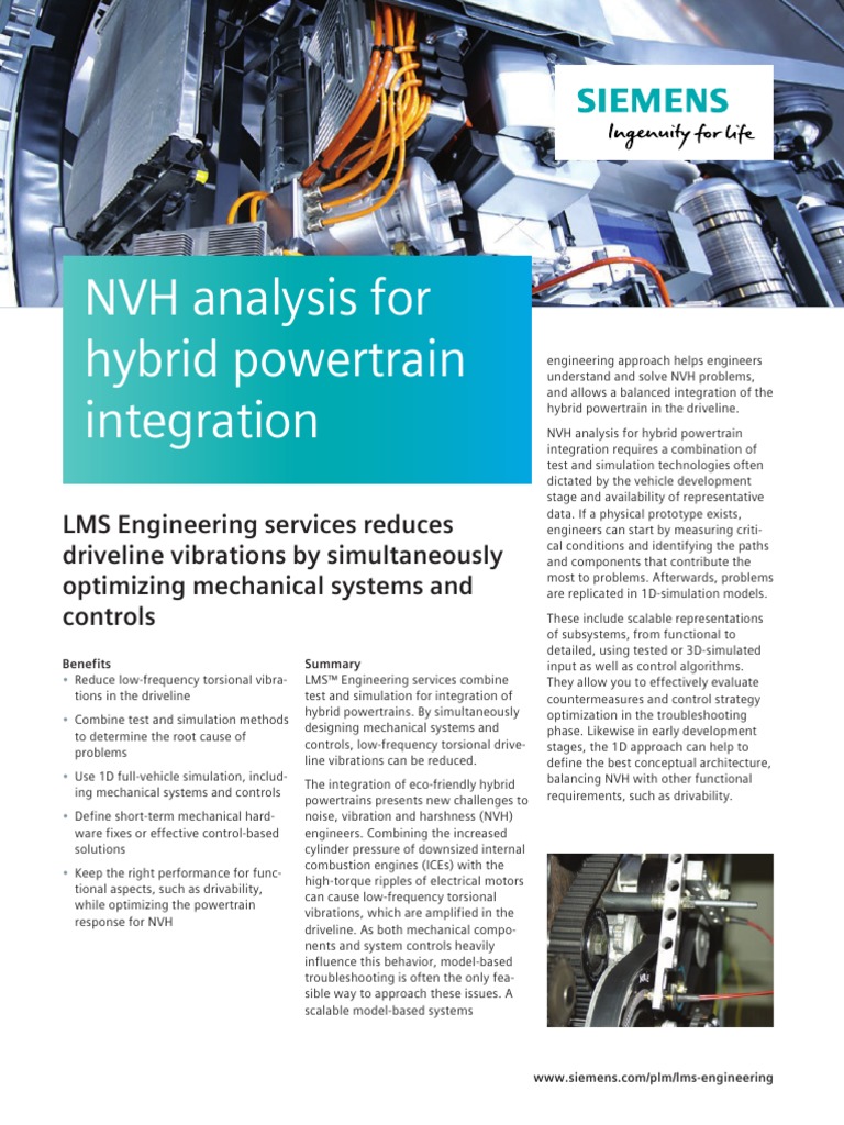 Siemens PLM LMS NVH Analysis For Hybrid Powertrain Integration Fs