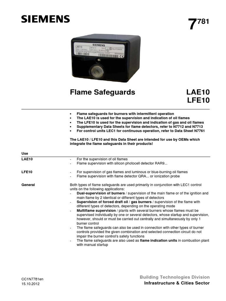 LAE10 and LFE10 Flame Safeguards Guide | PDF | Alternating Current ...