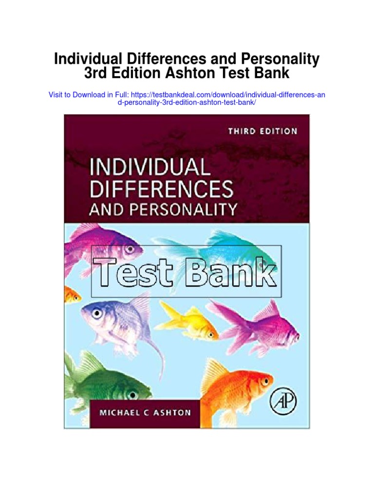 Individual Differences and Personality 3rd Edition Ashton Test Bank