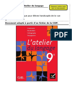 9e Francais Atelier Du Langage Partie 1 a+