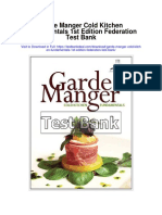 Garde Manger Cold Kitchen Fundamentals 1st Edition Federation Test Bank