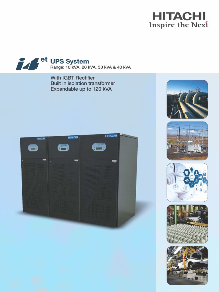 Hitachi I4 Series UPS Overview | PDF | Power Inverter | Rectifier