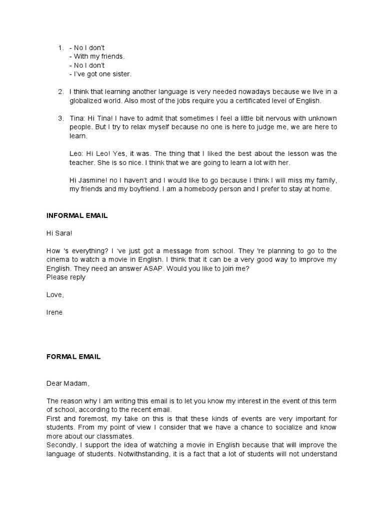 Language Learning and Email Examples | PDF