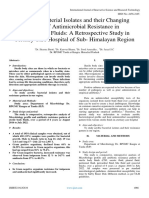 Aerobic Bacterial Isolates and Their Changing Trend of Antimicrobial Resistance in Sterile Body Fluids: A Retrospective Study in Tertiary Care Hospital of Sub - Himalayan Region