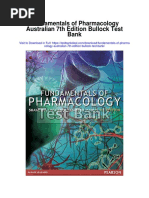 Fundamentals of Pharmacology Australian 7th Edition Bullock Test Bank