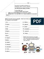 Singular and Plural Nouns: Name - Date