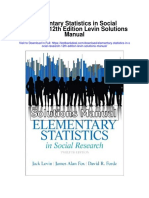 Elementary Statistics in Social Research 12th Edition Levin Solutions Manual