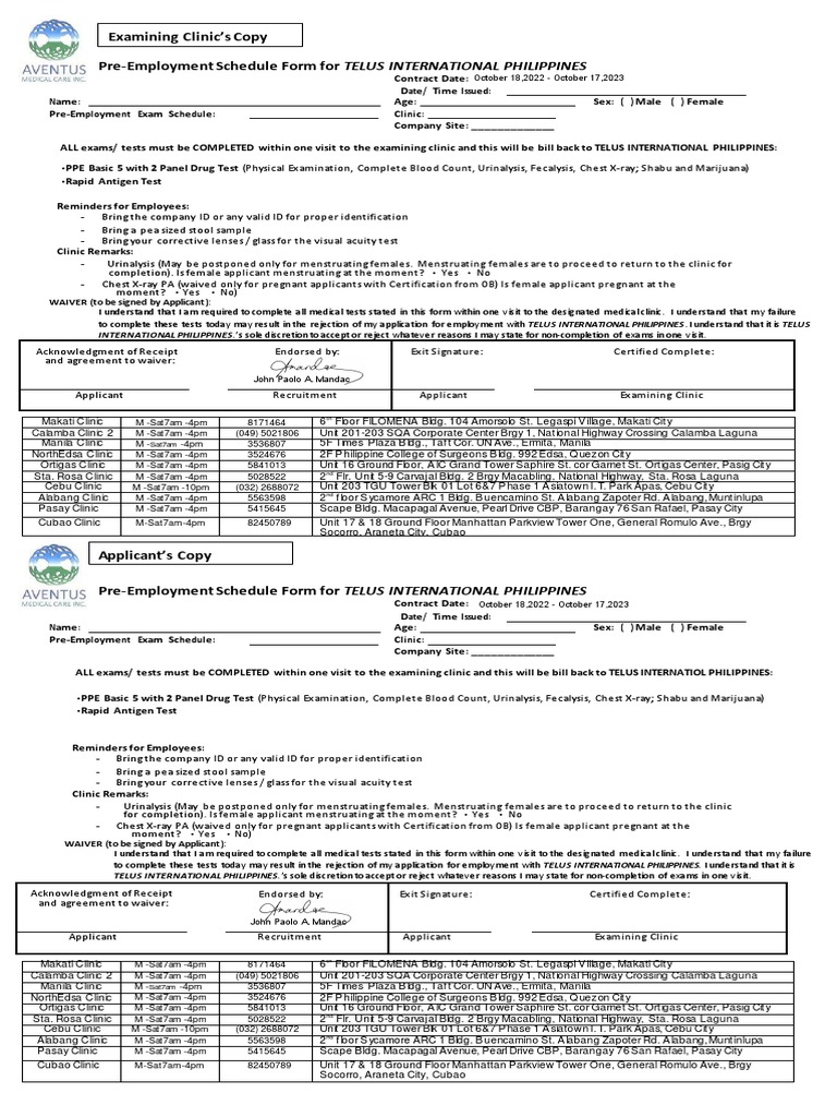 Endorsement medical form 2023 pdf