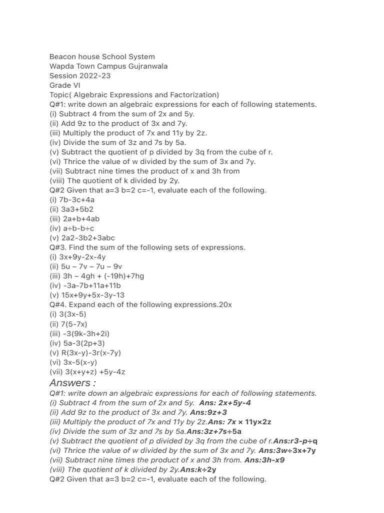 Beacon House School System PDF