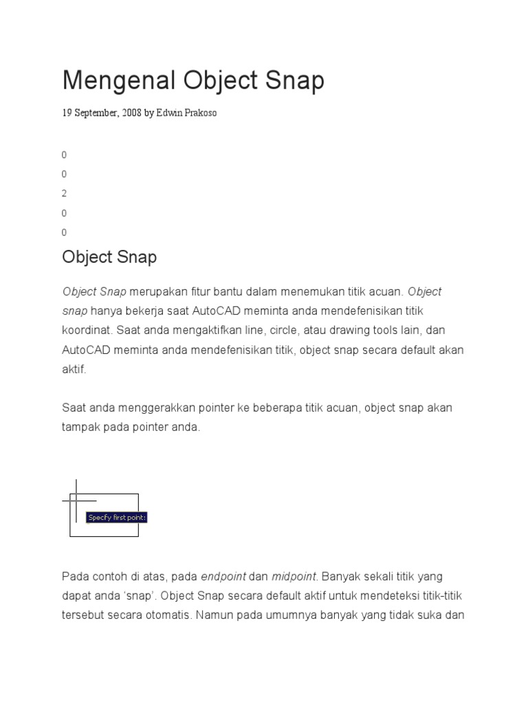 Fitur Object Snap dalam AutoCAD | PDF | Karier & Perkembangan | Komputer