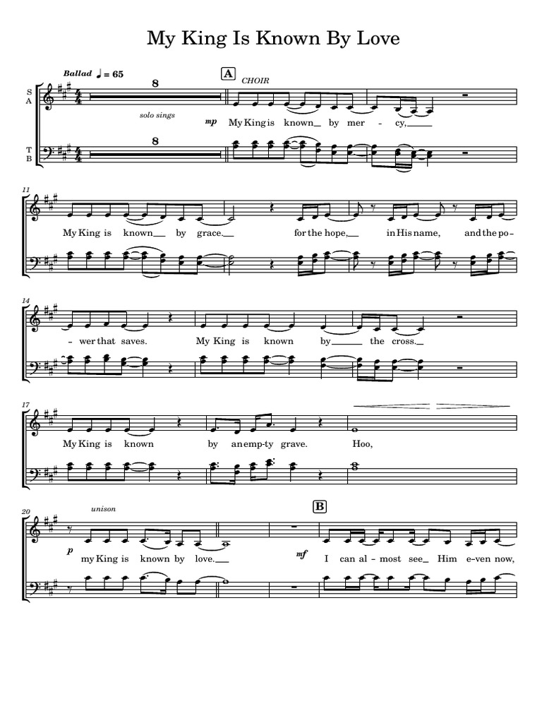 My King Is Known by Love CHOIR PDF