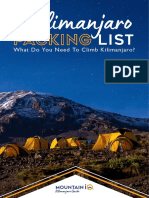 Kilimanjaro Packing List Checklist