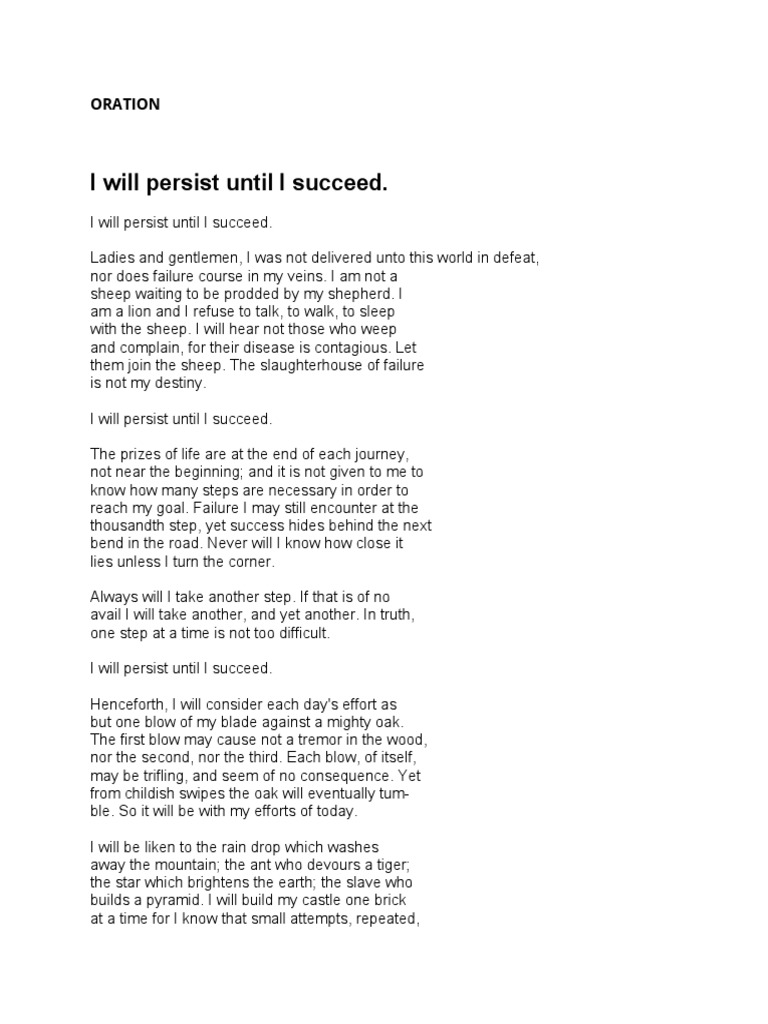 Oratorical Piece