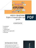 Rights of Unpaid Seller Against The Goods: Only Chapter V