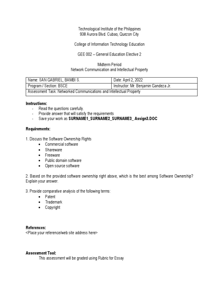 Network Communication and Intellectual Property PDF Open Source