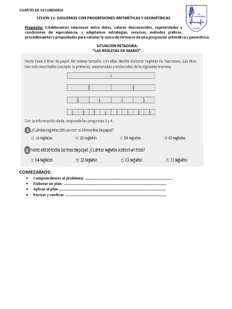 Ficha 13 Progresiones | PDF