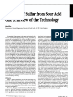 Recovery of Sulfwr From Sour Acid