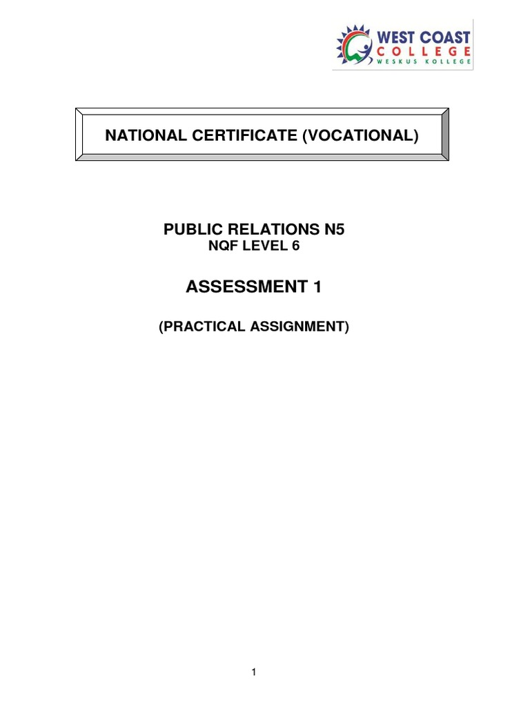 Public Relations N5 Practical Assignment | PDF | Rubric (Academic)