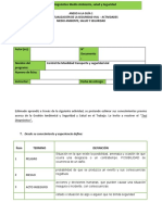 Actividad. G1 - Cuestionario Diagnóstico Medio Ambiente, Salud y Seguridad