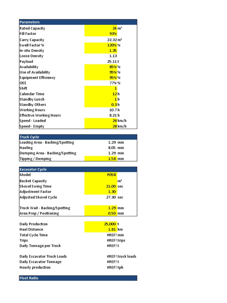 Fleet Capacity Estimator v2 PDF Truck Vehicles
