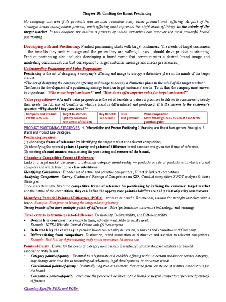 Crafting The Brand Positioning Pdf Brand Marketing