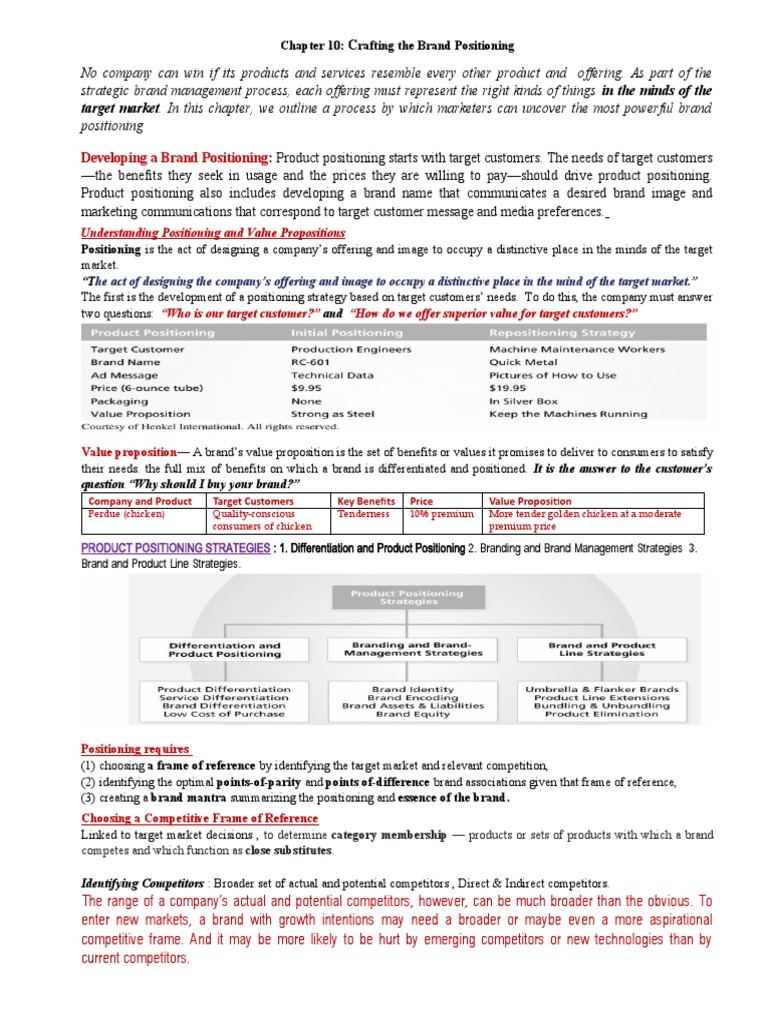 Chapter 10 Crafting The Brand Positioning Pdf Brand Coca Cola