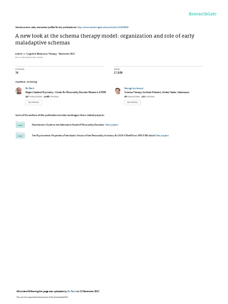 Early Maladaptive Schemas in Schema Therapy | PDF | Mental Disorder ...