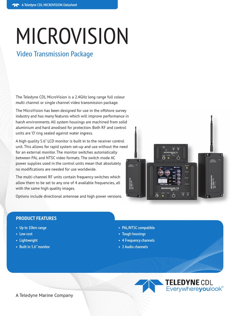Teledyne CDL MicroVision Video System | PDF | Wireless | Electronics