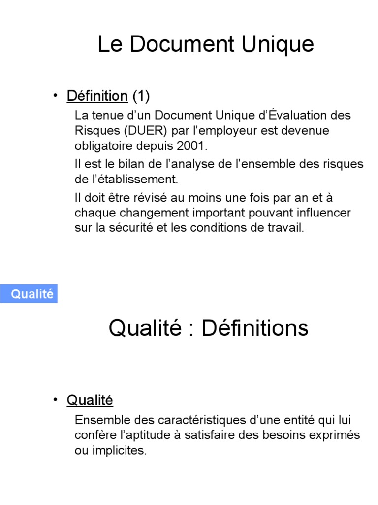 Définition et Maîtrise de la Qualité | PDF | Système de management de ...